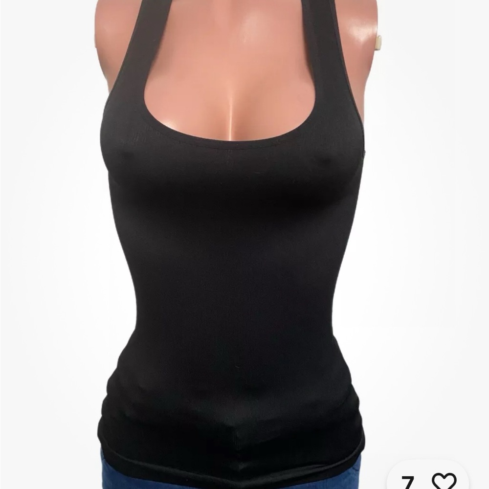 Black Fitted Sleeveless Tank Top